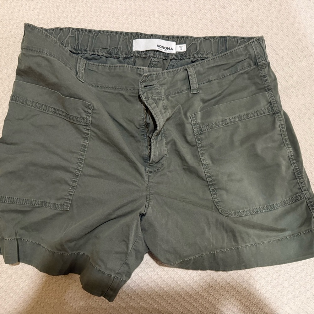 Sonoma Green Cargo Shorts Lightweight Relaxed Fit